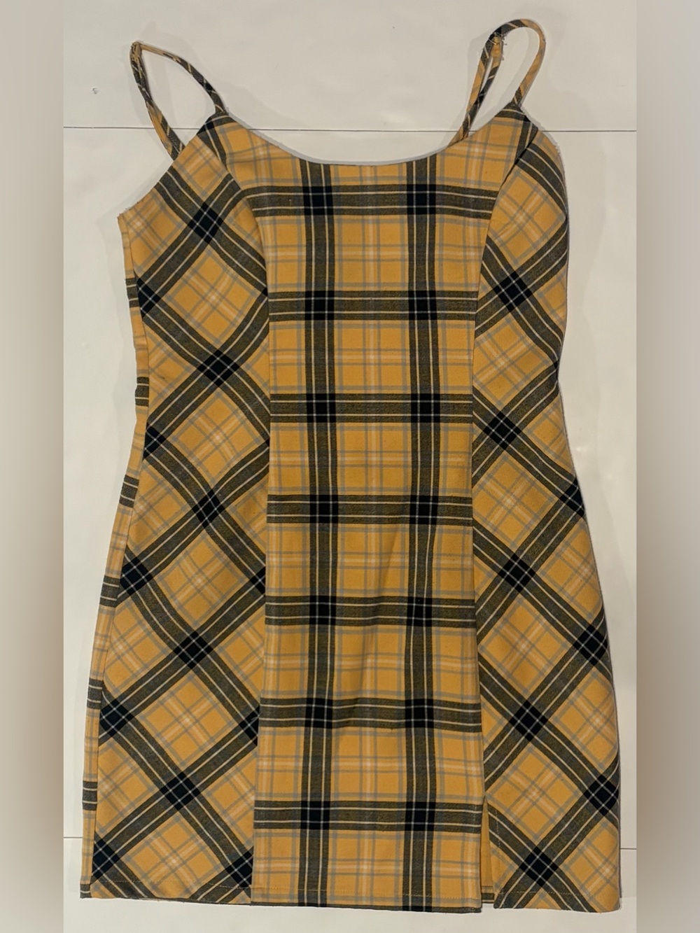 Forever 21 Yellow Tartan Camisole Mini Dress - Size M